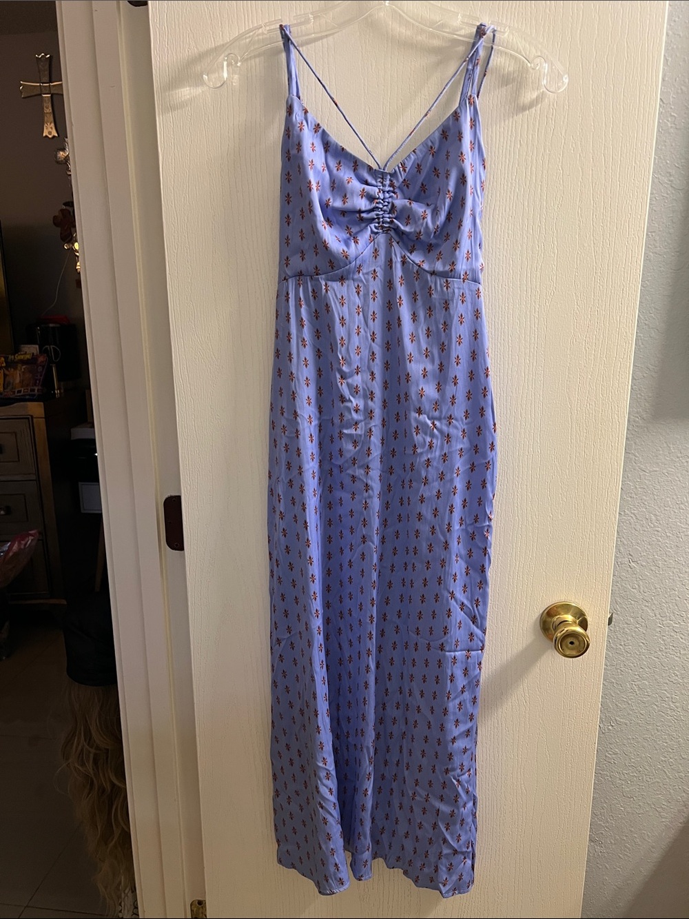 Free People Lavender Slip Dress with Tiny Floral Motif